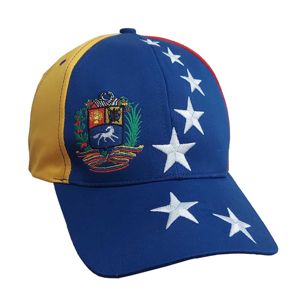 Skyros Gorra de Venezuela tricolor con 7 estrellas y escudo